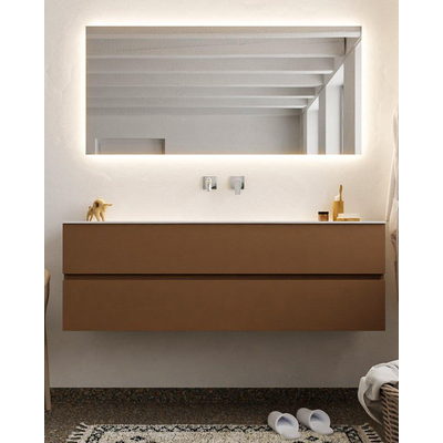 Mondiaz VICA ensemble de meuble de salle de bain - 150cm - meuble sous-vasque reposant - 2 tiroirs - lavabo moon milieu - sans trou de robinet version XL 60cm de haut