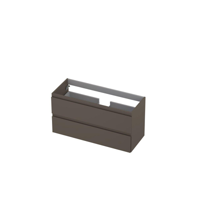 INK Wastafelonderkast - 100x40x52cm - 2 lades - greeploos - MDF lak - Mat taupe