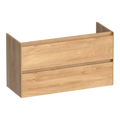 BRAUER Inspire wastafelonderkast ondiep 100 2 softclose lades - greeploos - 1 sifon uitsparing - Forest Tan