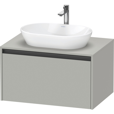 Duravit Ketho 2 meuble sous-lavabo avec plan de console avec 1 tiroir 80x55x45,9cm avec poignée anthracite gris béton mat