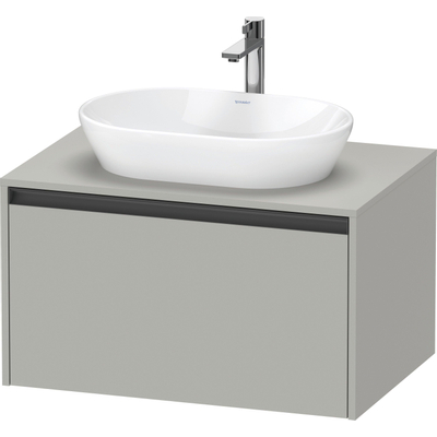 Duravit ketho 2 meuble sous lavabo avec plaque console avec 1 tiroir 80x55x45.9cm avec poignée anthracite béton gris mat