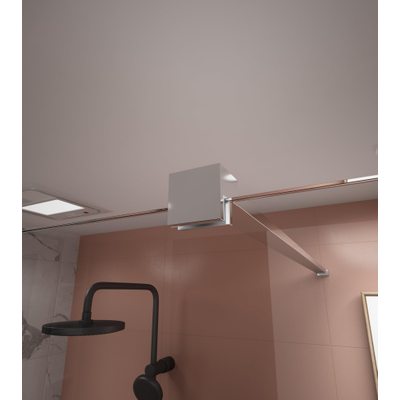 FugaFlow Efficiente Vetro 2.0 Douche à l'italienne - 80x200cm - profilé mural - barre de stabilisation - verre clair - chrome