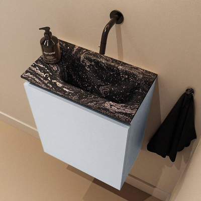 MONDIAZ TURE-DLUX Meuble WC 40 cm Clay. Lavabo EDEN Lava position droite. Sans trou de robinet.