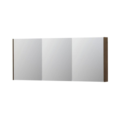 INK SPK2 spiegelkast – 180x74x14 cm – 3 deuren, dubbelzijdige spiegeldeuren – Fineer Chocolate
