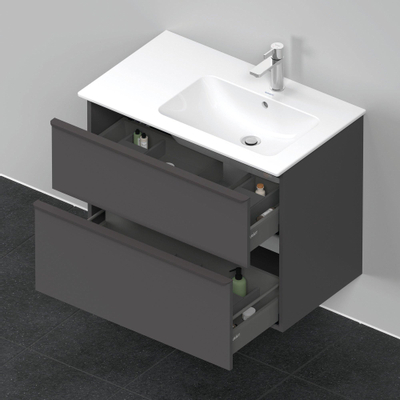 Duravit D-Neo wastafelonderkast 81x62.5x46.2cm 2 lades Grafiet Mat