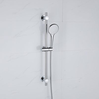 Adema Sparkle 2.0 Glijstangset - 70cm glijstang - ronde handdouche - metalen doucheslang - chroom