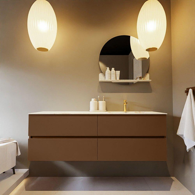 Mondiaz VICA-DLUX ensemble de meuble de salle de bain - 150cm - meuble sous-vasque repos - 4 tiroirs - lavabo encastré cloud droite - 1 trou de robinet - version haute de 60cm - frape