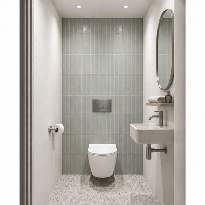 Adema Salina 2.0 Toiletset - 48.5x36x32cm - diepspoel - spoelrandloos - QeramiQ inbouwreservoir - softclose - quickrelease - toiletzitting - gunmetal metalen bedieningsplaat - rechthoekige knoppen - wit
