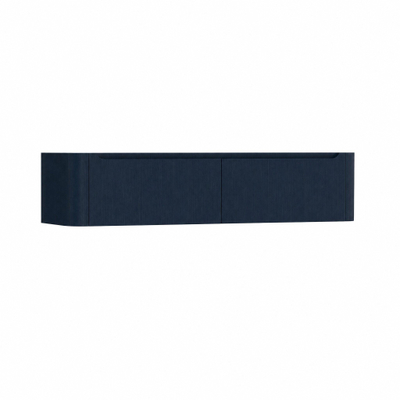 H&R badmeubelen Juice Wastafelonderkast - 180x45x40cm - afgeronde hoeken - 2 lades - geïntegreerde greep - blue oak