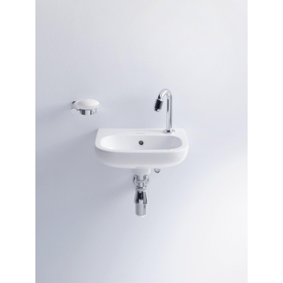 Duravit D-code Fontein - 36x27cm kraangat rechts - met overloop - glans wit