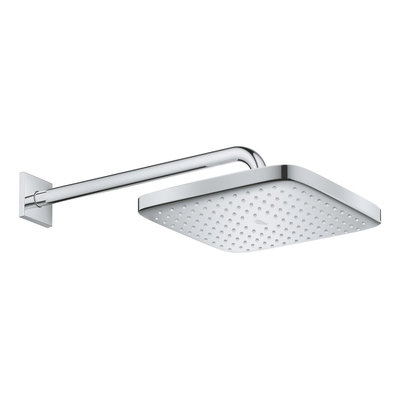 GROHE tempesta ensemble de douche de tête : douche de tête 25x25cm avec 1 jet avec bras de douche mural 38cm blanc/chrome