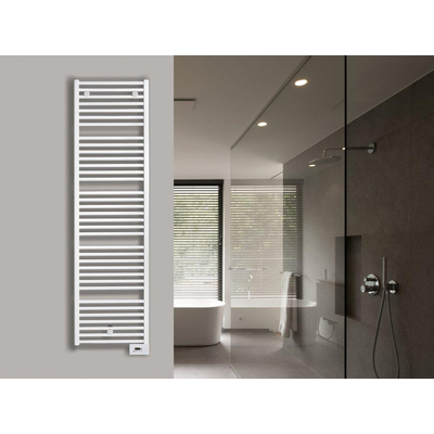 Vasco - Iris - HD-EL - radiateur sèche-serviettes purement électrique - acier - 1954x75cm - 1500W - blanc