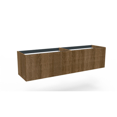 Arcqua Ridge Meuble sous lavabo - 90x45.5x45cm - 1 tiroir - push to open - mdf plaqué - chêne café