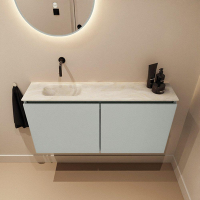 MONDIAZ TURE-DLUX 100cm toiletmeubel Greey. EDEN wastafel Ostra positie links. Zonder kraangat.