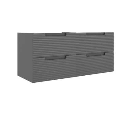 Saniclass Prime Balance Wastafelonderkast - 120x55x44.9cm - 4 lades - Geintegreerde greep - MDF - mat antraciet