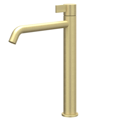 Ivy Pact wastafelkraan - opbouw - hoog - voorsprong 20.8cm - coldstart - PVD - geborsteld goud