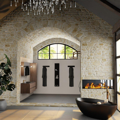 Mondiaz Aivy ensemble de meuble de salle de bains - 120x45x50cm - 1 trou de robinet - 1 vasque urban Solid surface - Gauche - 2 tiroirs - Avec armoire de toilette - Mélamine Mocha