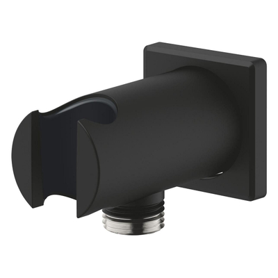 GROHE Rainshower wandaansluitbocht - vierkant - met houder - phantom black (zwart)