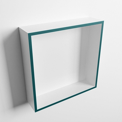 Mondiaz Easy nis 29.5x29.5x8cm voor Inbouw/opbouw 1 open vak Solid surface Talc/Smag