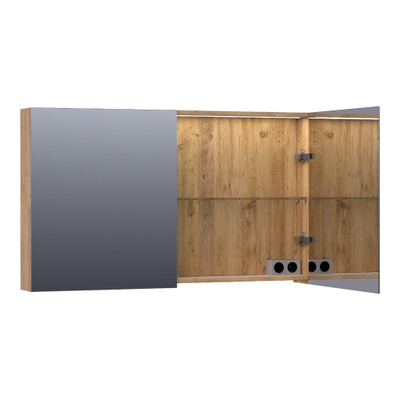BRAUER Impress Deluxe armoire de toilette – 119 x 70 x 15 cm – LED directe – 2 portes, portes-miroir double face – Chateau