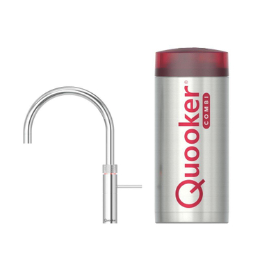 Quooker BE Fusion Round kokendwaterkraan - draaibare uitloop - Combi reservoir - Warm / kokend water - Chroom