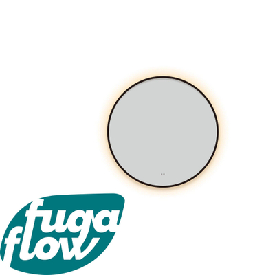 FugaFlow Eccelente Arredo Badkamerspiegel - rond - diameter 60cm - indirecte LED verlichting - spiegelverwarming - infrarood schakelaar - mat zwart - Black Friday -