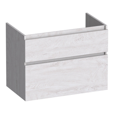 BRAUER Delight wastafelonderkast - 80x46x60cm - 2 softclose lades - greeploos - 1 sifon uitsparing - Forest Seashell