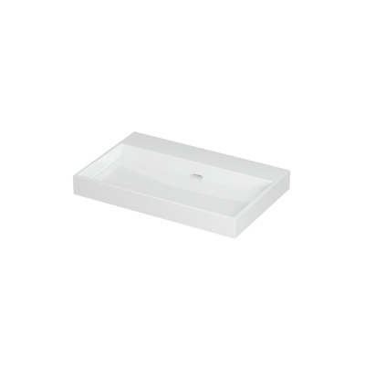 INK Urban wastafel - 70x45x8cm - 1 wasbak - 0 kraangaten - porselein wit glans