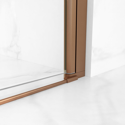 FugaFlow Eccelente Vetro Cabine de douche - 100x90x200 - Profil en verre de sécurité - anti-calcaire - Cuivre brossé PVD (Cuivre)