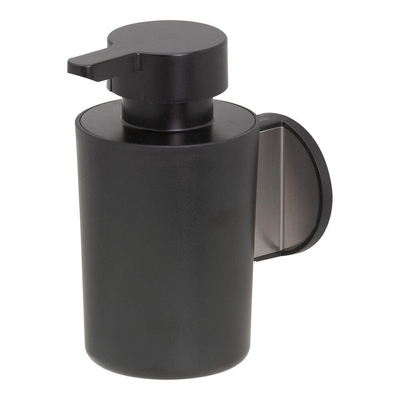 Tiger Tune Zeepdispenser - 180ml - wandmodel - zelfklevend - zwart/geborsteld RVS