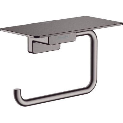 Hansgrohe AddStoris Q closetrolhouder - met planchet - geborsteld zwart chroom (antraciet)