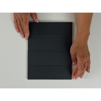 SAMPLE Terravito Nocino wandtegel - 6x18.6cm - Mercury mat (antraciet)