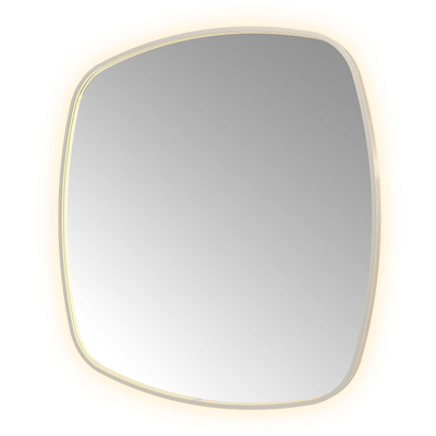 Hotbath &MORE Spiegel in aluminium frame / contour incl direct & indirect LED. spiegelverwarming. color changing. dimbaar. dottless. met afstandsbediening IX RVS 316
