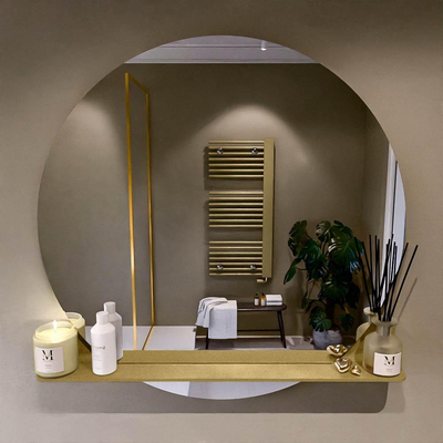 Mondiaz SPOT Miroir de salle de bains - rond 100cm - tablette miroir - couleur Oro