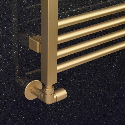 Crosswater MPRO handdoekradiator - 114x48cm - 447 watt - geborsteld messing (goud)