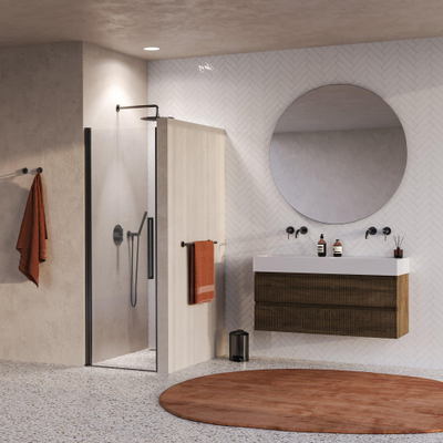 BRAUER Cosmic Nisdeur - 70x200 - draaiend - helder - glas omkeerbaar incl. glascoating - geborsteld gunmetal PVD