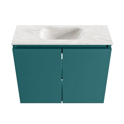 MONDIAZ TURE-DLUX Meuble WC 60 cm Smag. EDEN lavabo Ostra position centrale. Sans trou de robinet.