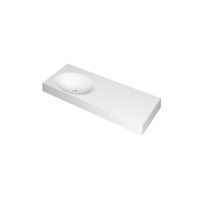 INK Smooth lavabo 120x45x9cm 1 vasque ls 1 trou de robinetterie polystone blanc mat