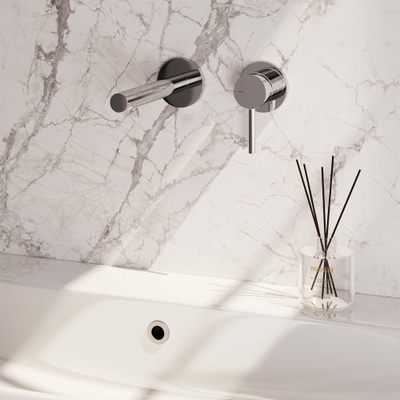 BRAUER Chrome Edition Wastafelmengkraan inbouw - rechte uitloop links - hendel lang smal - inclusief inbouwdeel - model A 1 - chroom