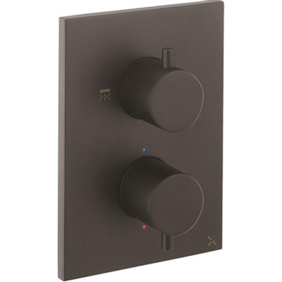 Crosswater MPRO Crossbox Douchekraan Inbouw - thermostatisch - 1 functie - exclusief inbouwdeel - zwart mat