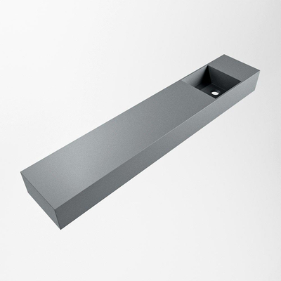 Mondiaz TYNE Fontaine - 120x23x12cm - lavabo Droit - sans trous de robinetterie - solid surface - Plata