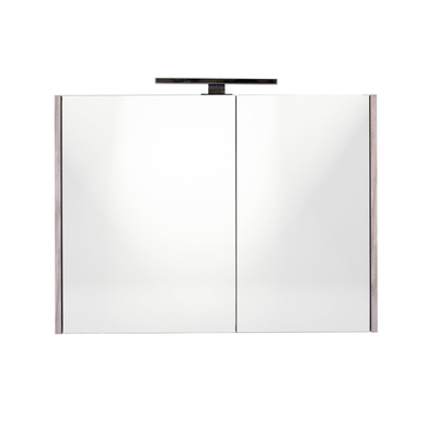 Best Design Halifax spiegelkast 80x60cm met opbouwverlichting MDF grijs eiken