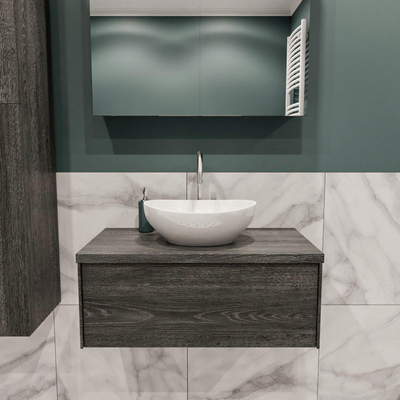 Mondiaz LUSH Meuble salle de bains avec 1 tiroir lavabo BARCO 80x30x45cm Centre 1 trou de robinet Anthracite