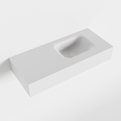 MONDIAZ LEX Lavabo à poser - 70x30x12cm - 0 trous de robinet - lavabo à droite - Solid Surface Talc mat