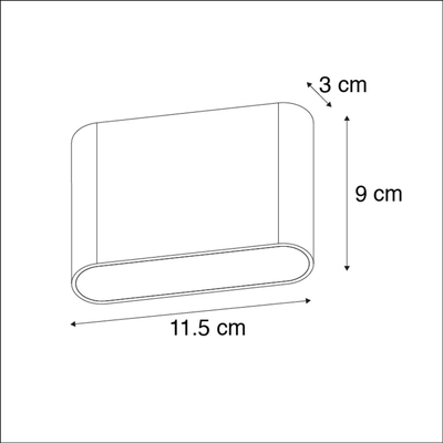 QAZQA Batt applique murale - 11,5x9x3 cm - LED incluse - IP65 - blanc mat