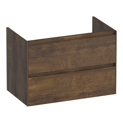 BRAUER Inspire wastafelonderkast 80 2 softclose lades - greeploos - 1 sifon uitsparing - Grove