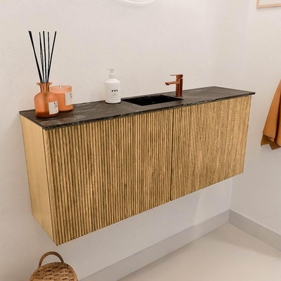 Mondiaz JOYA-DLUX 100cm toiletmeubel - kleur Oak - Wastafel FAYE positie Midden 1 kraangat kleur Lava.