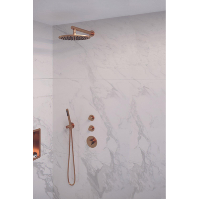 Brauer Copper Edition Set de douche à encastrer thermostatique avec partie encastrable douche de tête 30cm bras mural douchette stick Cuivre brossé PVD