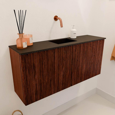 Mondiaz JOYA 90cm toiletmeubel - kleur Ruby - Wastafel FAYE positie Midden Zonder kraangat kleur Urban.