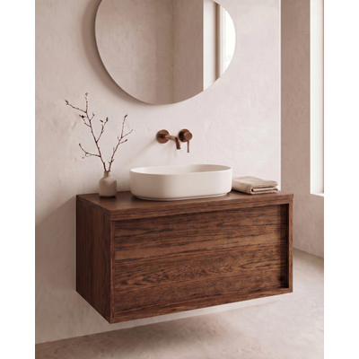 QeramiQ Dely Vasque - 52x30x11.5cm - ovale - ceramique - lin